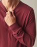Men's Premium Slub Crew Tee Long Sleeve - Bonfire Red